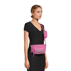 Madden NYC Women's Pink Crystal Fanny Pack Crossbody Bag NWT